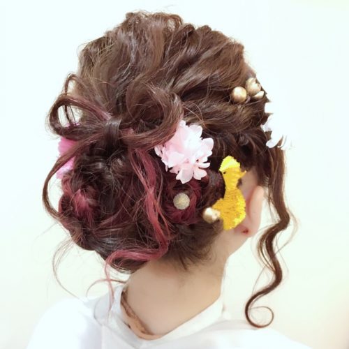 成人式 髪結いリボン Vorelo ボレロ 大阪府交野市のヘアサロン